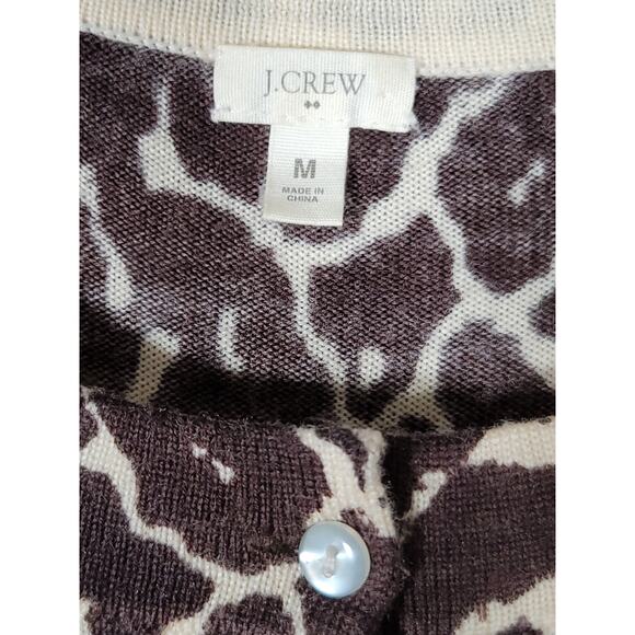 J.Crew Leopard Print Teddie Wool Sweater Cardigan Button Front Long Sleeve Sz M - Picture 8 of 15